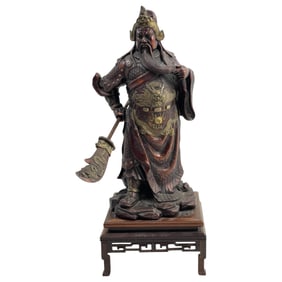 Chinese Bronze/Copper Guan Yu Standing Statue