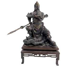 Chinese Bronze/Copper Feng Shui Guan Gong Yu Standing Statue