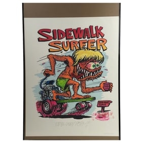Ed "Big Daddy" Roth Signed and Stamp Sidewalk Surfer Art Print