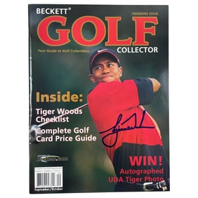 Vintage Golf Magazine Signed By Tiger Wood
