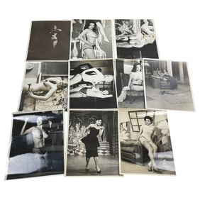 Vintage Original Cabaret Women Risque Nude Burlesque Pin Up Glamour Picture Photos Lot of 10 Verso