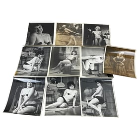 Vintage Original Cabaret Women Risque Nude Burlesque Pin Up Glamour Picture Photos Lot of 10 Verso