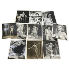 Vintage Original Cabaret Women Risque Nude Burlesque Pin Up Glamour Picture Photos Lot of 10 Verso