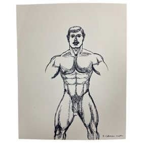 Randy Coleman Signed Gay Male Interest Original Drawing Illustration Art