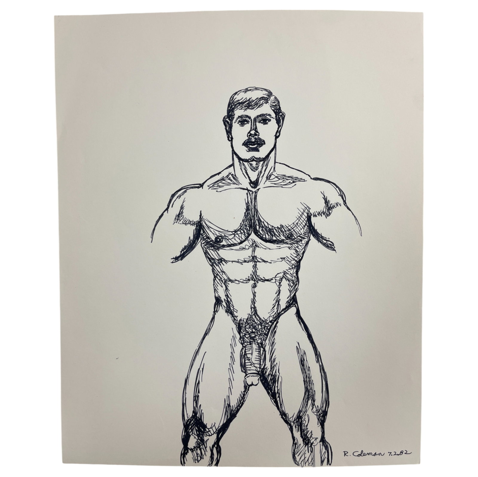 Randy Coleman Signed Gay Male Interest Original Drawing Illustration Art: Randy Coleman Signed Gay Male Interest Original Drawing Illustration Art. dated 1982 size 11" x 13.5". Artist and San Francisco Bay Times Columnist Randy Coleman. Randy Coleman, an artist and columnis