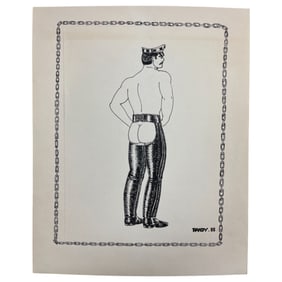 Randy Coleman Signed Gay Male Interest Original Drawing Illustration Art