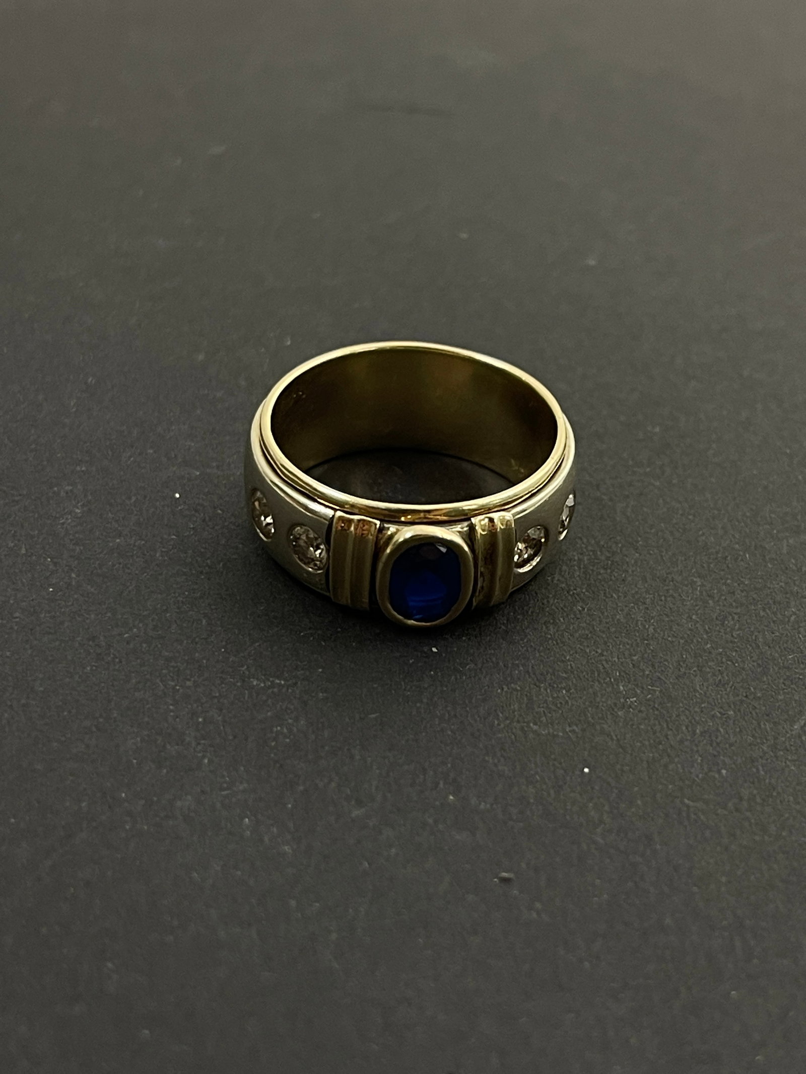 Vintage 14k Gold Saphire Diamond Ring 13.21 Grams size 12 (1 of 6)