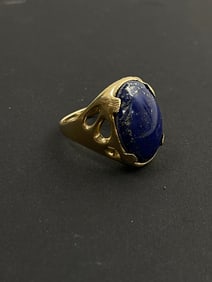 Vintage 14k Gold Lapis Lazul Ring 15.96 Grams size 13