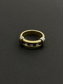 Vintage 14k Diamond Saphire Ring 7.55 Grams Size 8