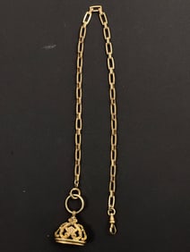 Antique 10k Gold Watch Fob Chain 21.06 Grams