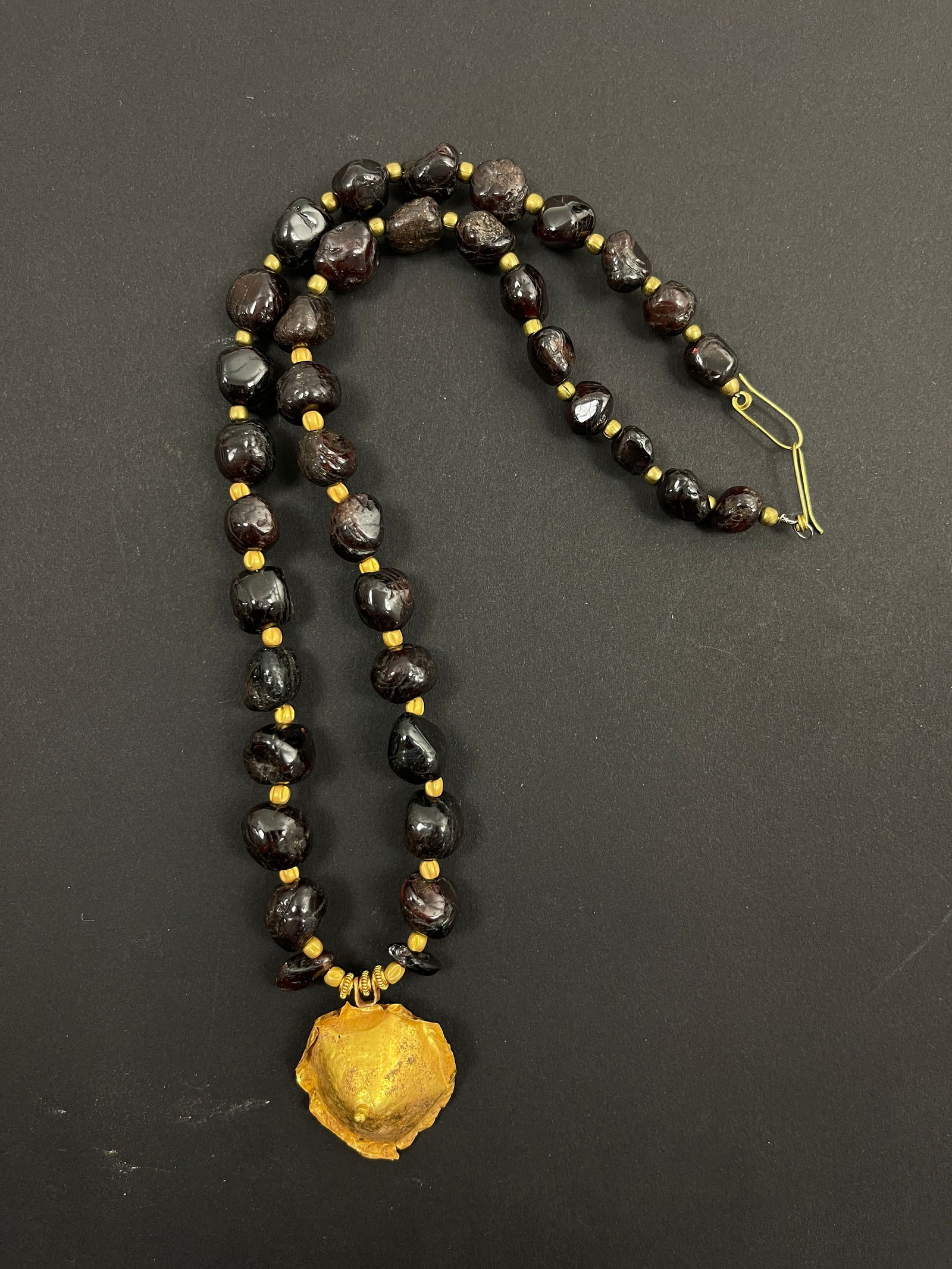 Ancient Gold High Karat  Bead Necklace Pendant (1 of 5)