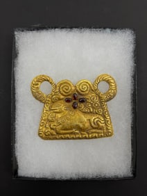 Ancient Gold Garnet High Karat Necklace Pendant