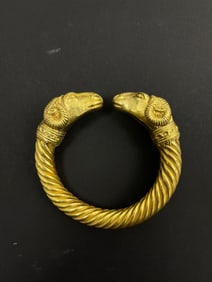 Ancient Gold High Karat Jewelry Ram Bracelet