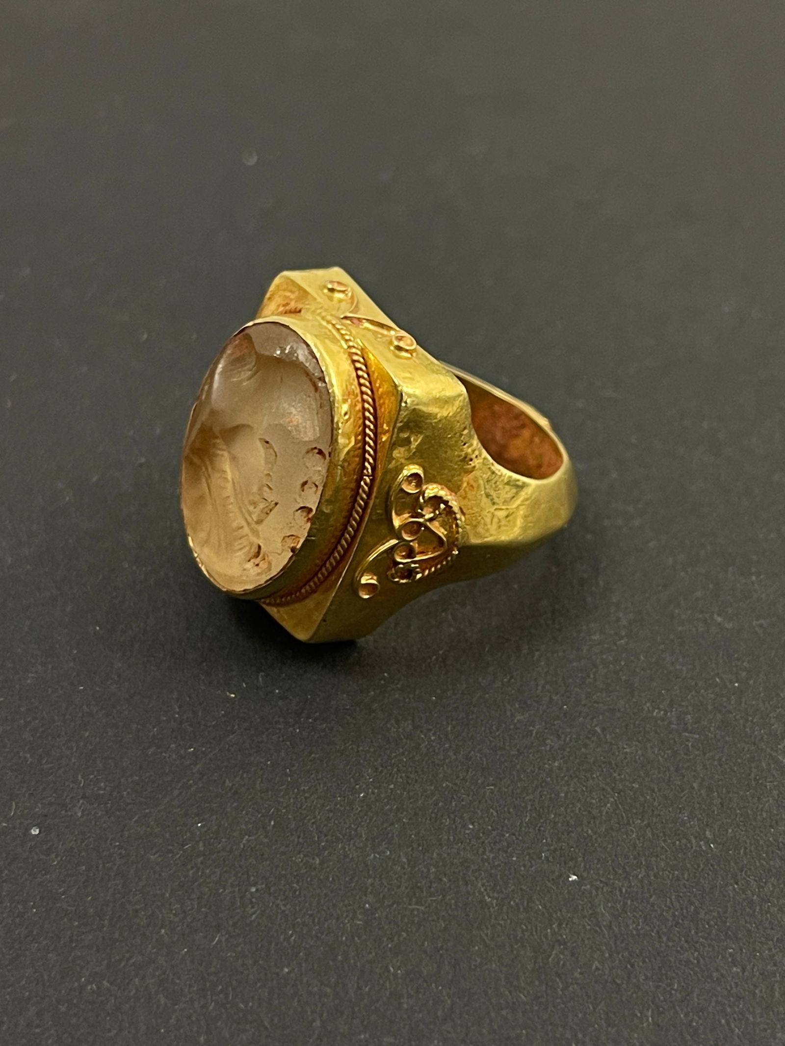 Antique 18K Gold Ring with Opaque Stone (1 of 5)