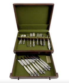 GEORG JENSEN Sterling Silver Flatware Set 38 Pieces