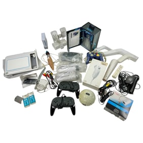 Vintage Wii Accesories And Gamecube Controllers And Karaoke Micophones