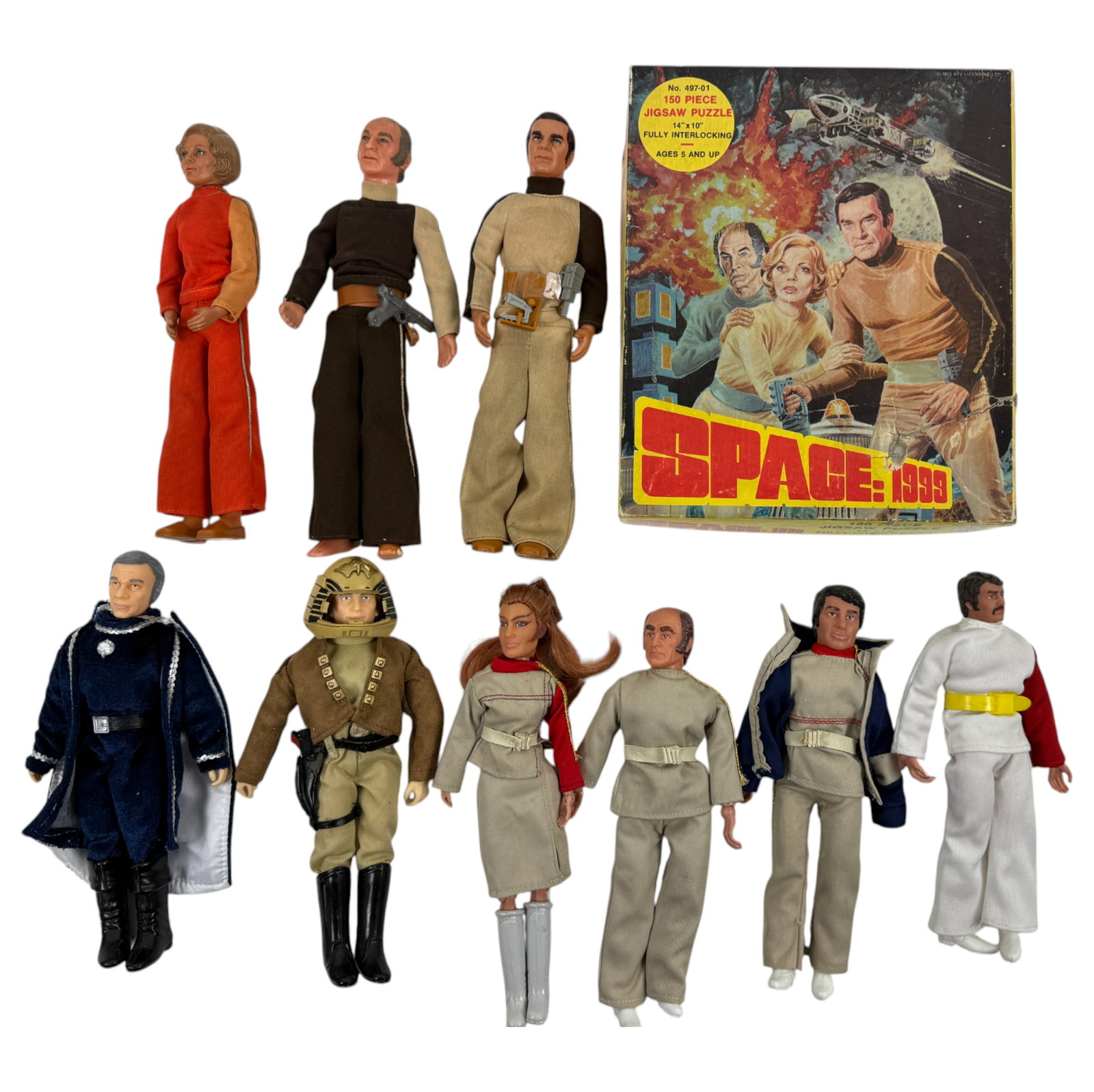 Space:1999 Puzzle And Action Figures: Lot Of Action Figures And Jigsaw 150 Piece Puzzle