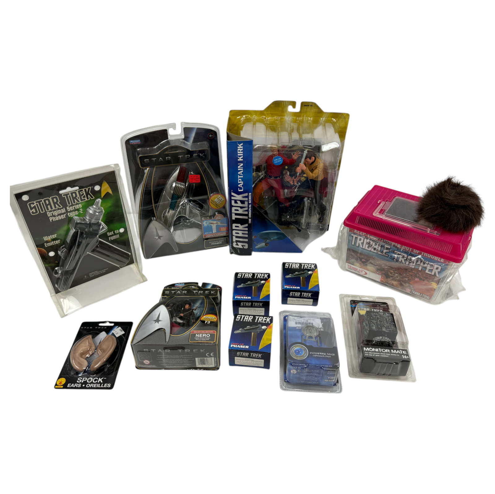 Star Trek Tribble Trapper And Various Phasers, Spock Ears And Action Figures: Star Trek Tribble Trapper And Various Phasers, Spock Ears And Action Figures