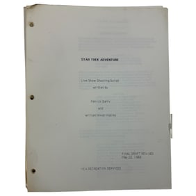 Vintage Movies Script Star Trek Adventure Withtech Script