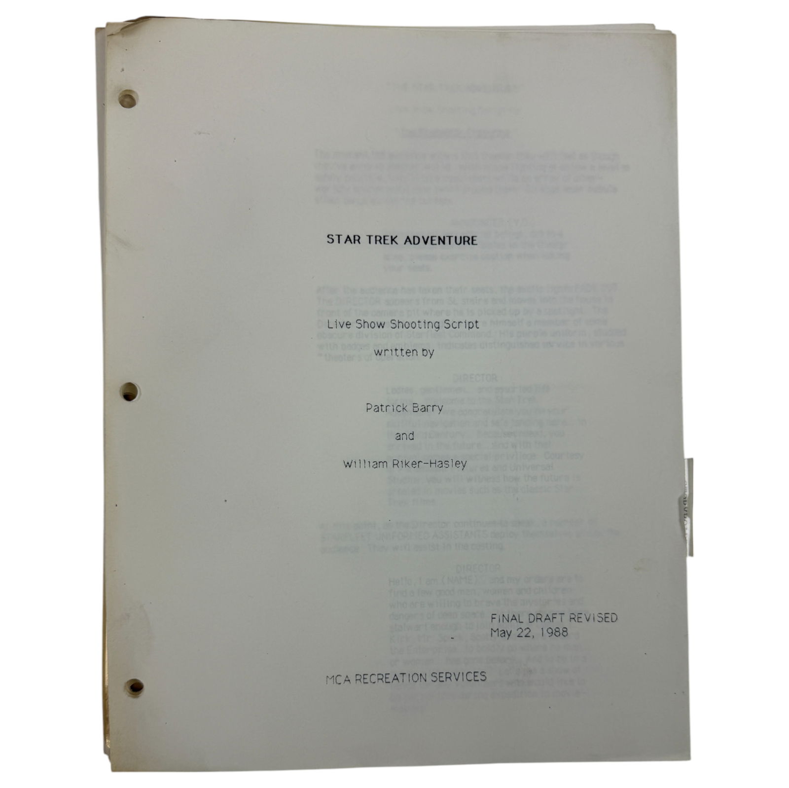 Vintage Movies Script Star Trek Adventure Withtech Script (1 of 4)