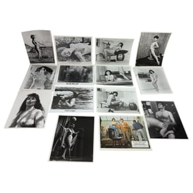 Vintage Original Burlesque Nude Pin Up Model Risque Photo 8X10 Black & White Photographs