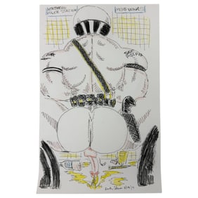 Randy Coleman Signed Gay Male Interest Original Drawing Illustration Art