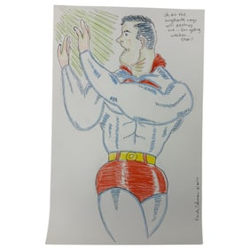 Randy Coleman Signed Gay Male Interest Original Drawing Illustration Art