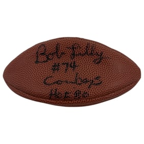 Vintage Mini Football Signed By Bob Lillly (Mr.Cowboy)
