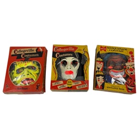 Vintage Masquerade Collegeville Horror Masks In Box Frankenstein Toy Collection