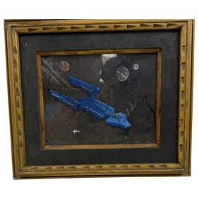 Vintage Star Trek Hand Painted Illustration Art Framed