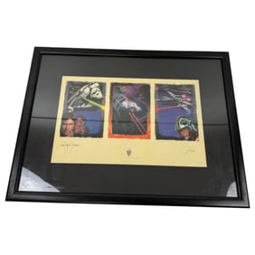 Star Wars Print Lucasfilms 1997 Signed Numbered In Pencil, Size Including Frame 23 X 18 Inches