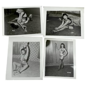 Bettie Page Irving Klaw Vintage Rare B&W 1950s Bondage 4x5 Pin-up Photograph Collection