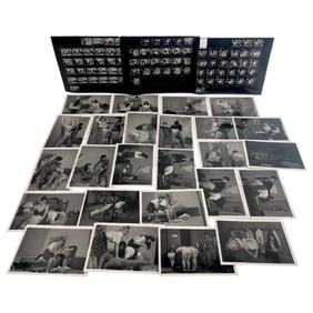 Vintage Erotic Contact Sheet & Photographs – “Girl School Spanking?? Bondage Magazine