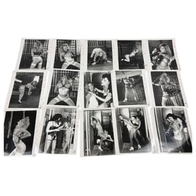 Captured Vintage Bondage Magazine Photo Lot (8" x 10") – Original Erotic Production Stamped Lot of