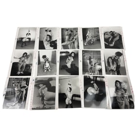 Bound Vintage Bondage Magazine Photo Lot (8" x 10") – Original Erotic Production Stamped Lot of 15