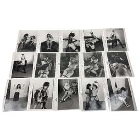 Bound Vintage Bondage Magazine Photo Lot (8" x 10") – Original Erotic Production Stamped Lot of 15