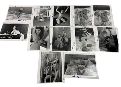 Slave Vintage Bondage Magazine Photo Lot (8" x 10") – Original Erotic Production Stamped Lot of 12