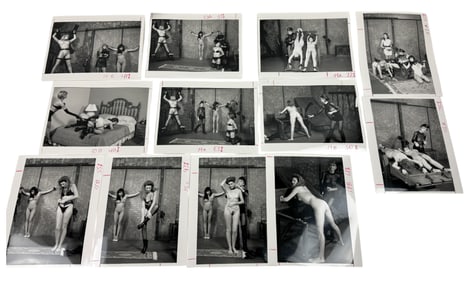 Celebrity Bondage Photo – Vintage Erotic Movie/Magazine Production Material Lot of 12 Photos