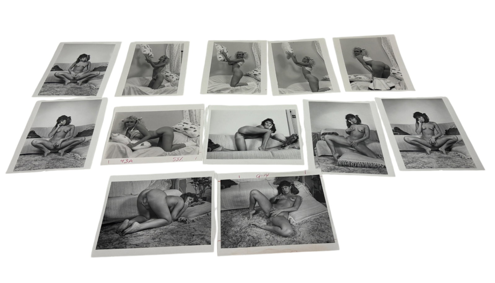 Vintage Erotic Nude Bondage Fetish Photo Collection – Original 8" x 10" Movie & Magazine: This rare collection features original 8" x 10" production photographs from vintage bondage-themed erotic films and magazines. The lot includes candid and posed scenes from photo shoots, showcasing mo