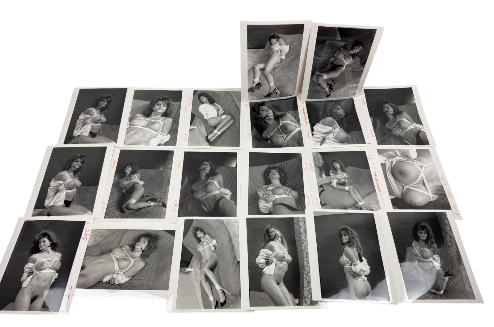Vintage Erotic Fetish Photo – 8" x 10" Bondage Magazine & Movie Production Model – Illustration: Original 8" x 10" erotic fetish photograph featuring a posed model, produced for use in bondage magazines or adult movie promotional materials. Likely intended as an illustration reference or potentia