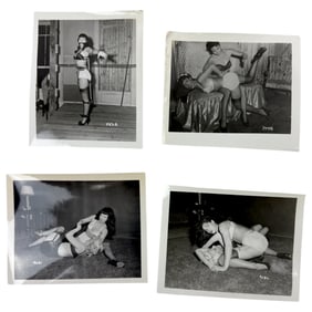 Vintage Original Bettie Page Bondage Photo Lot (4) – Irving Klaw Production