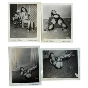Vintage Original Bettie Page Bondage Photo Lot (4) – Irving Klaw Production