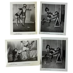 Vintage Original Bettie Page Bondage Photo Lot (4) – Irving Klaw Production