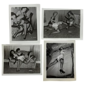 Vintage Original Bettie Page Bondage Photo Lot (4) – Irving Klaw Production