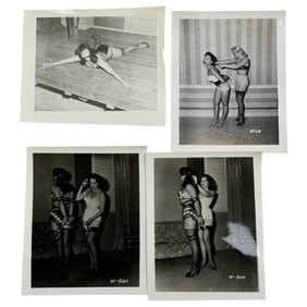 Vintage Original Bettie Page Bondage Photo Lot (4) – Irving Klaw Production