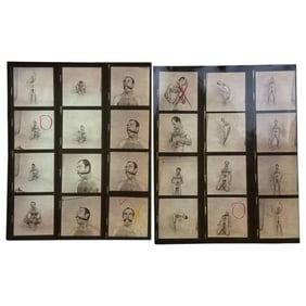 Vintage Burlesque Fetish Male Model Contact Sheet with Original Negatives – 8" x 10" – Burlesque