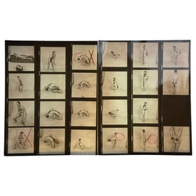 Vintage Burlesque Fetish Male Model Contact Sheet with Original Negatives – 8" x 10" – Burlesque