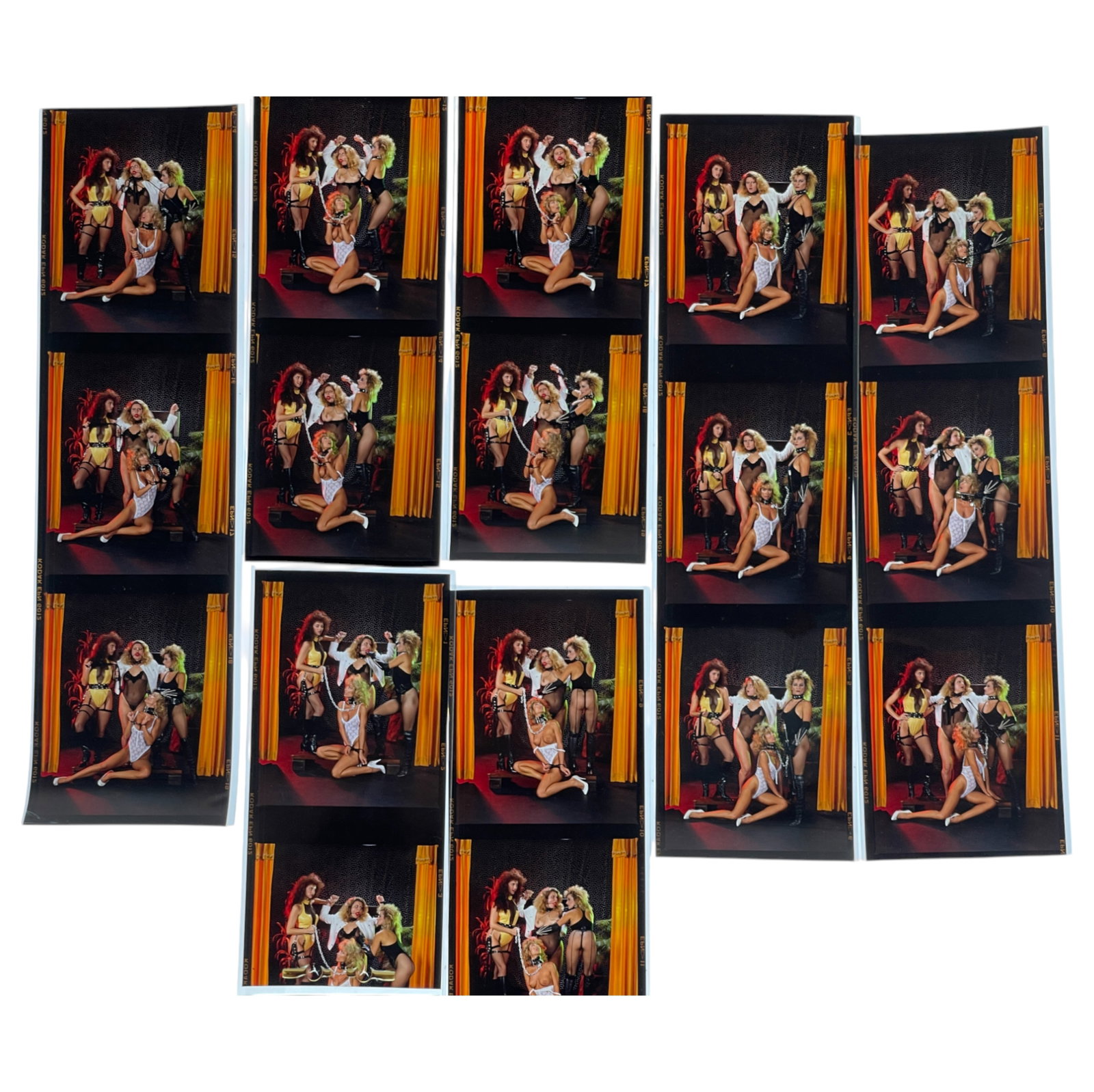Vintage Erotic Bondage Color Negatives – 1990 “Domination Games?? – 16 High-Res Pro Photo: Up for auction is a rare set of 16 original color negatives from the 1990 erotic bondage film Domination Games. These professionally shot, high-resolution 2" x 3" negatives were part of the original p