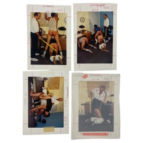 Original Vintage Gay Magazine Spankography – Lot of 4 Production Illustration & Male Nude Photos