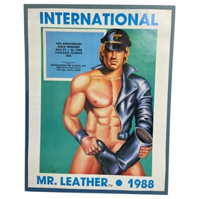 Etienne #6 International Mr. Leather Biker Homoerotic Signed Poster